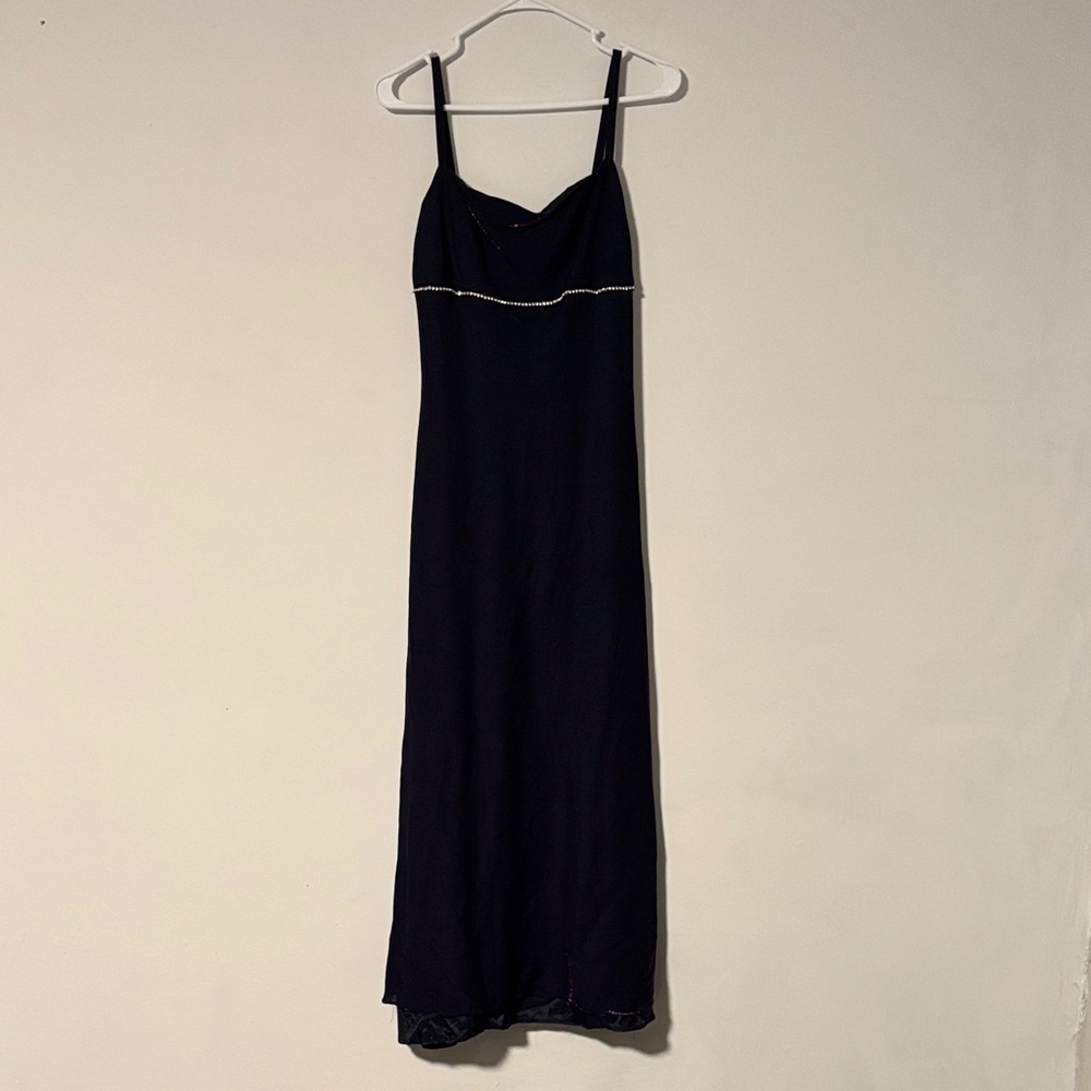 Vintage Woman’s Jump Y2K Elegant Purple Maxi Dress Sz. 9/10